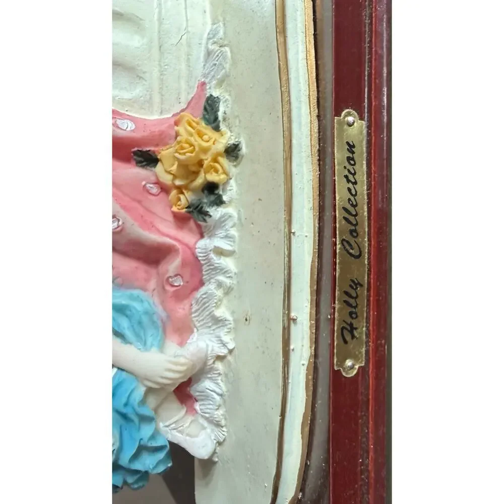 New Ballerina Figurine Pendulum Clock Polyresin Decorative w Box Quartz